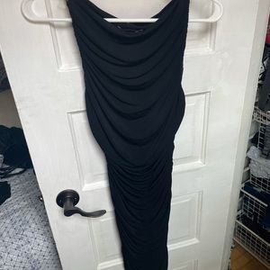 Bebe black bodycon ruched dress